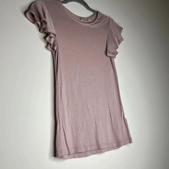 Ted Baker | women’s Beaded Detail Flounce Sleeve Top | Color Dusty pink| Size 0 - Picture 4 of 6